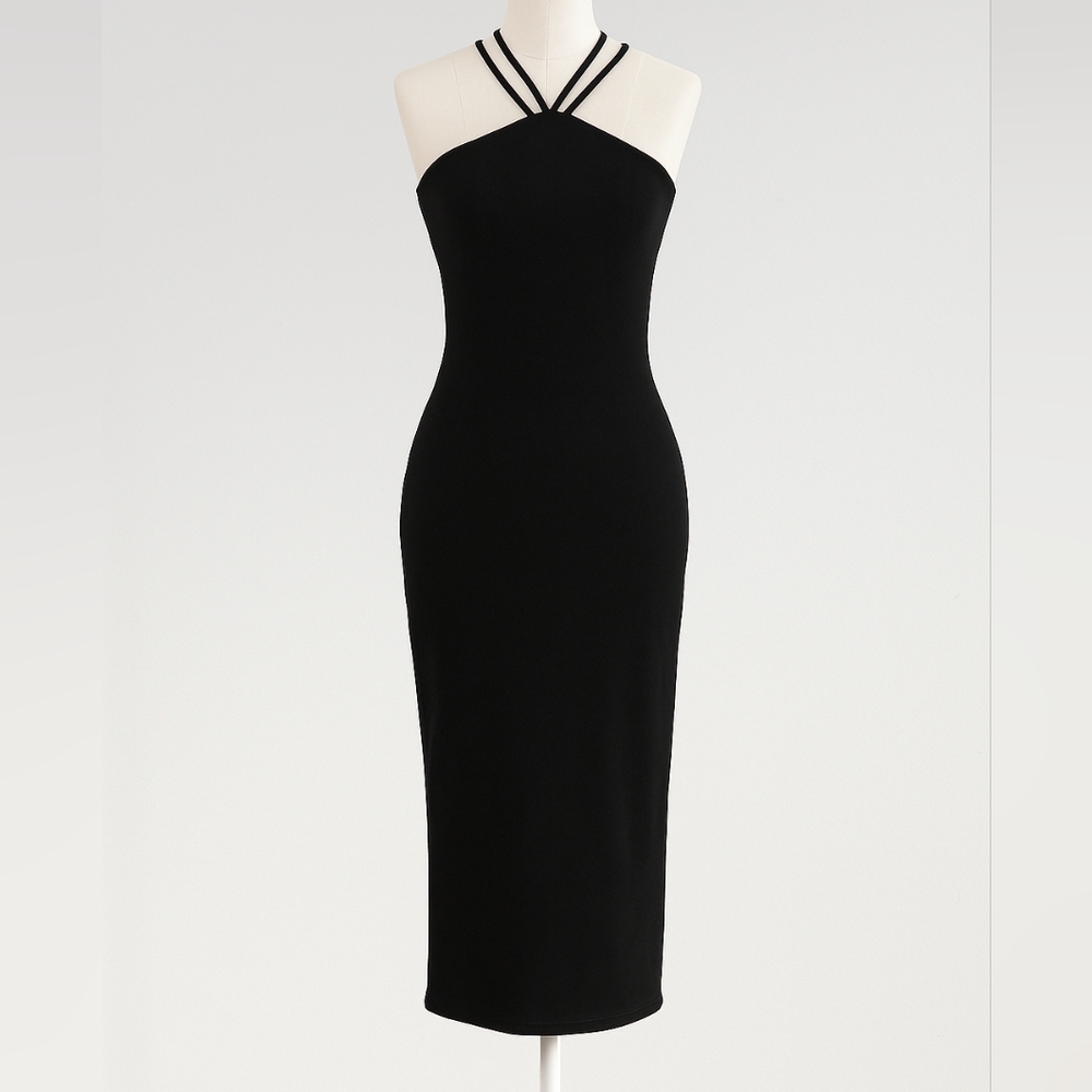 Black 90s Style Cocktail Dress | Medium (Runs Small In Bust)